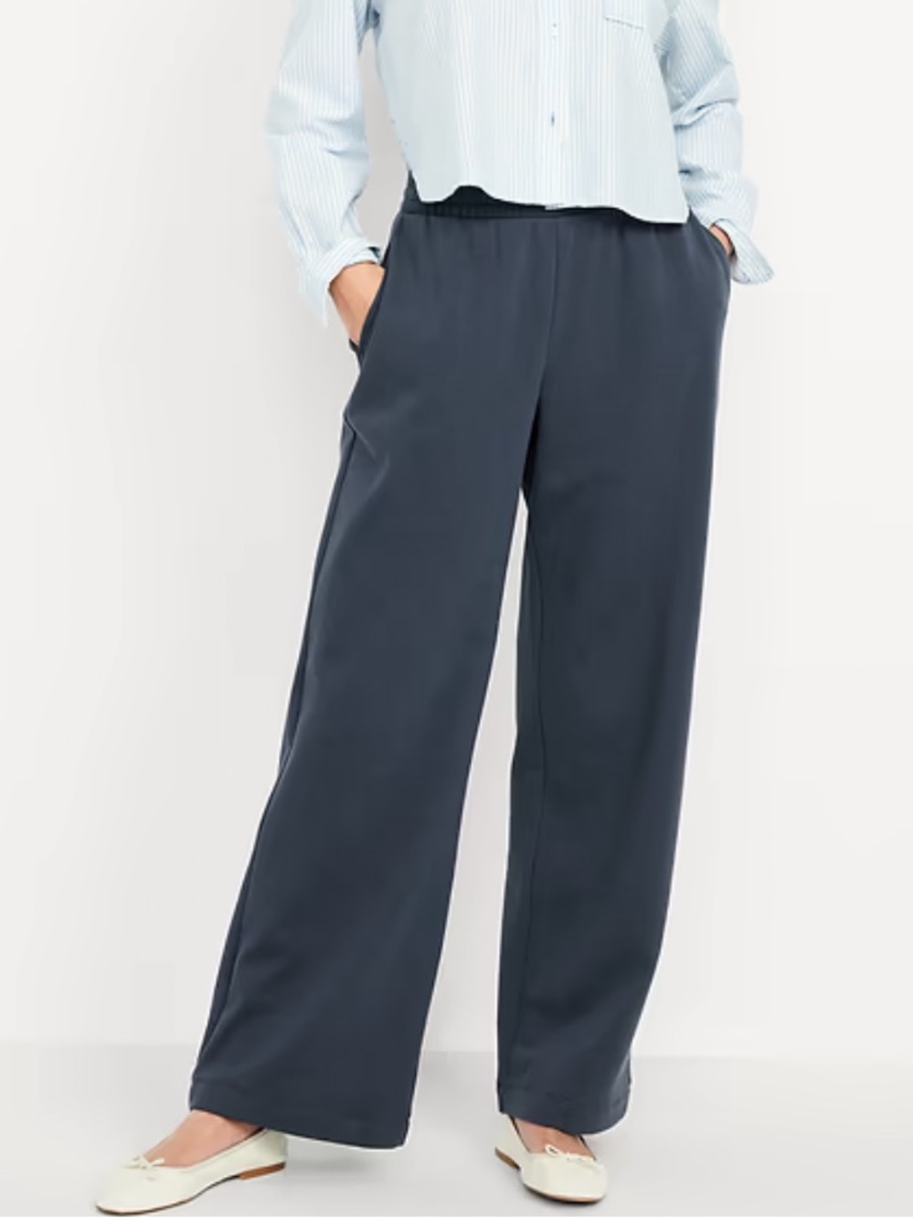 Old Navy Blue High Waisted SoComfy Wide Leg Sweatpants Size Medium